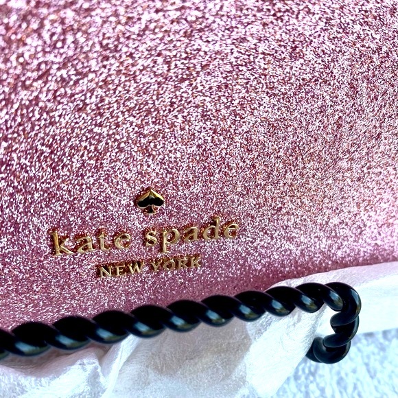 Kate Spade Pink Glimmer Glitter Pochette Bag With Detachable Strap Retail: $249 - Picture 4 of 12